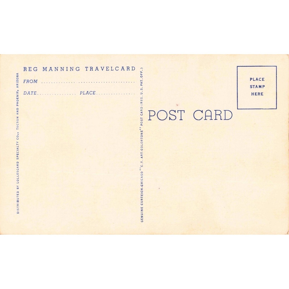 Vintage 1941 Reg Manning Travelcard Desert Powder Room Linen Postcard No. 5-41 - Picture 2 of 2
